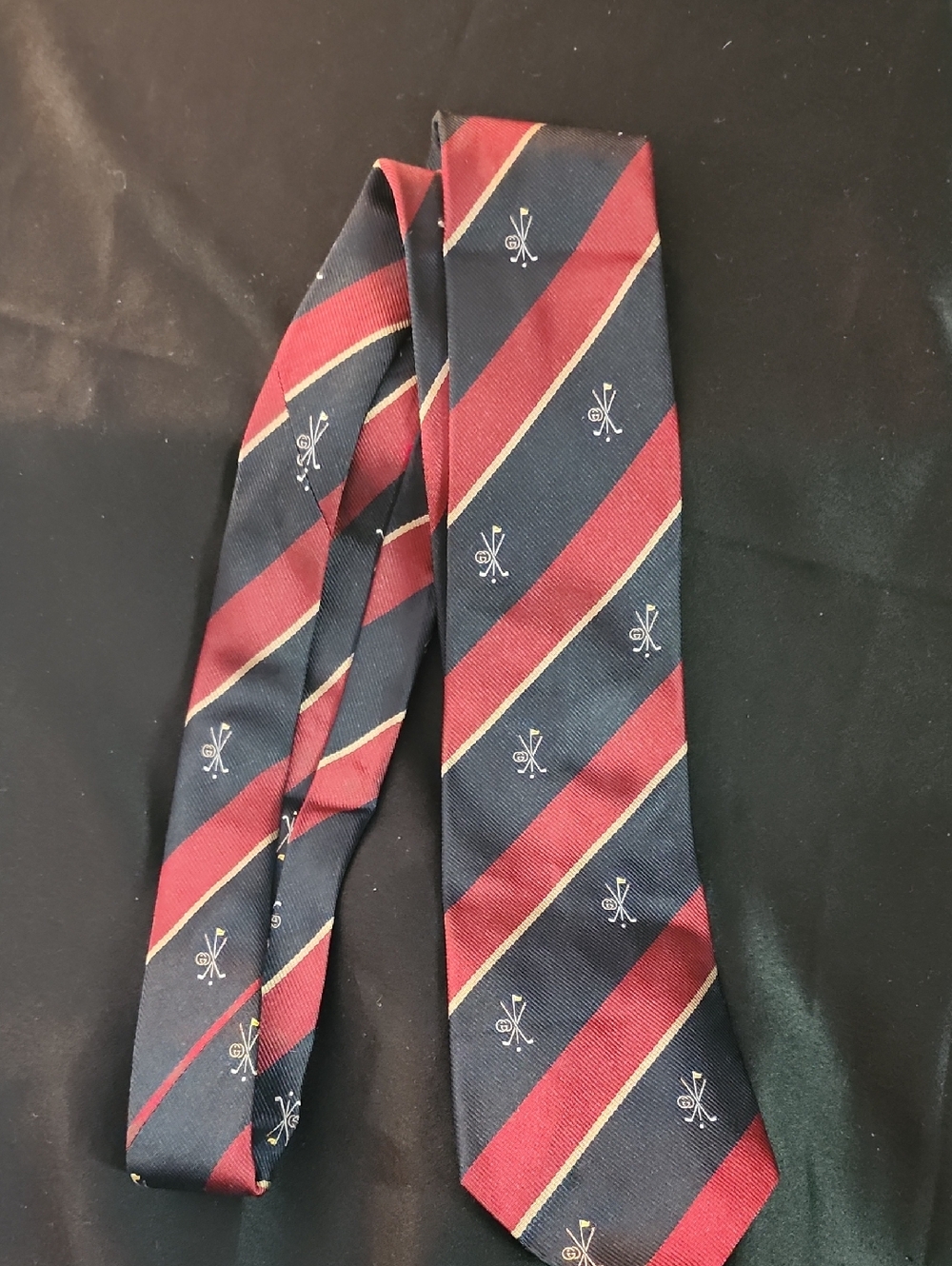 Gucci Navy, Burgundy and Gold VINTAGE Tie